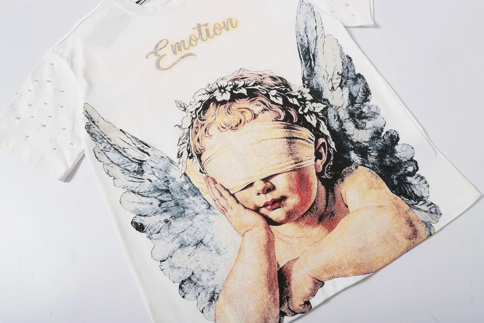 E 8129#Cream White/ ｜ MIXED EMOTION In Stock （ ）+ T （fabric):32 Sizes（size）：S-M L X L ： （colour）：Cream White/ 👉
